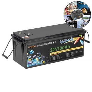 Тяговый аккумулятор Weekender FT24100D. 24V. 100A/h. LiFepo4. Дисплей. Аккумулятор для лодочного электромотора.