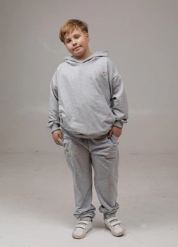 Детский спортивный костюм с вышивкой oversize Серый 92/98 Malwel 33302