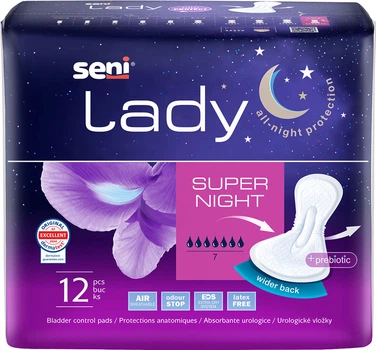 Прокладки урологічні Seni Lady Super Night 12 шт (5900516751678)