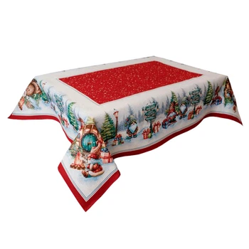 Новогодняя гобеленовая скатерть Прованс Рождественский костер (95x100 см)