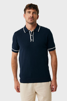 Чоловіче темно-синє поло Knitted polo with tippings Mexx M MF006602251M