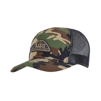 Кепка тактическая 5.11 Tactical PBG Woodland 7 Panel Hat Woodland