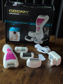Эпилятор женский Geemy GM 7006 для всего тела аккумуляторный беспроводной бесшумный 4 насадки
