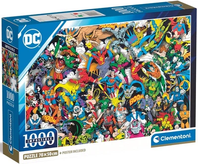 Пазли Clementoni Compact Impossible - Ліга справедливості / Warner Justice League. DC Comics. WB Shield / 1000 елементів (39863)