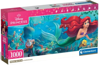 Пазли Clementoni Compact Panorama - Русалонька Аріель / Disney Princess / 1000 елементів (39893)