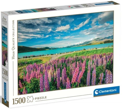 Пазли Clementoni High Quality Collection - Люпини на озері Текапо, Нова Зеландія / 1500 елементів (31728)