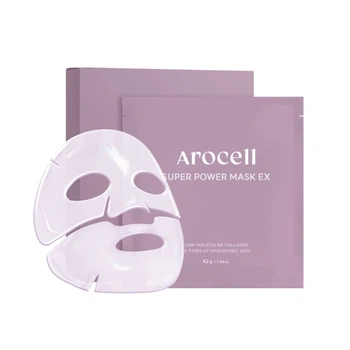 Гидрогелевая маска с коллагеном и 10 видами гиалуроновой кислоты Arocell Super Power Mask EX, 42 г * 4 шт