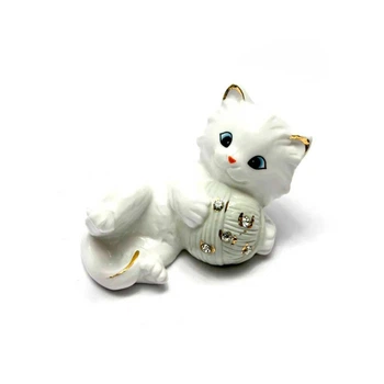 Статуэтка Котенок с клубком фарфор 9,5х6х5,5 см