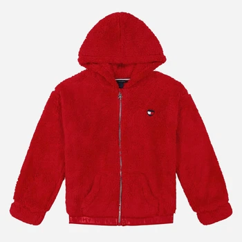 Дитяча тепла толстовка з капюшоном для дівчинки Tommy Hilfiger 947020633 92 см Червона (1159829588)