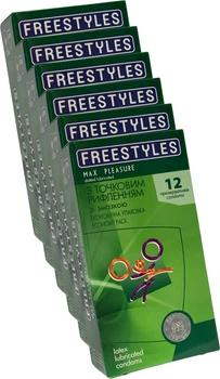 Презервативи Freestyles Max Pleasure 6 упаковок по 12 шт (ROZ6501053596)