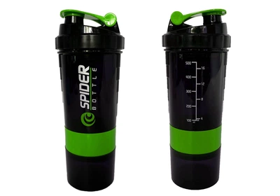 Шейкер спортивный EasyFit Spider 0,5 л Черно-зеленый