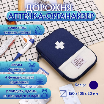 Дорожня аптечка-органайзер MedicBag, синя