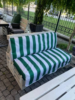 Мягкие матрасы на деревянные поддоны, 120*50*50 см, пропитка ВО, полоска бело-зеленая