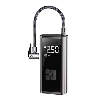 Портативный Аккумуляторный компрессор для шин LED дисплей с функцией Power Bank и фонариком 6000 mAh