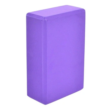 Блок для йоги MS 0858-11, этиленвинилацетат, вспененный полимер,23 × 15 × 7,5 см,средняя жесткость, фиолетовый
