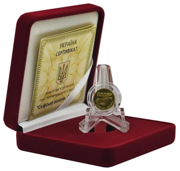 Монета Украина 2 гривны 2011 Золото Proof Скифское золото - Олень (Au 999.9, 1,24 грамм)