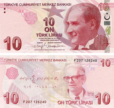 Банкнота Турция 10 лир 2009 (2021) UNC (P223d)
