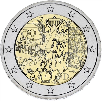 Монета Германия 2 евро 2019 Биметалл A Берлинская стена UNC