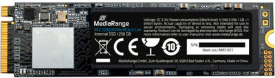 SSD диск MediaRange 256GB M.2 2280 NVMe PCIe 3.1 x4 3D NAND TLC (MR1031)