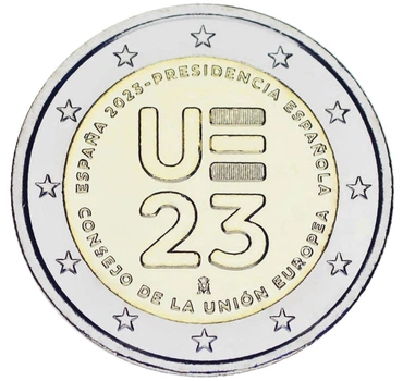 Монета Испания 2 евро 2023 Биметалл UNC 50-летие вступления в ЕС