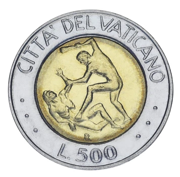 Монета Ватикан 500 лір 1995 Біметал UNC Енциклічний лист