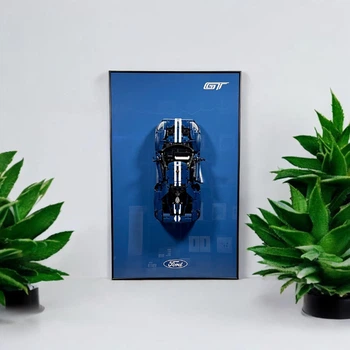Арт Держатель Рамка на Стену 80x50 см. для Фирменного Конструктора Technic Ford GT 2022 (42154) / Форд на Стену / Type-A