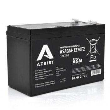 Батарея аккумуляторная AZBIST Super AGM ASAGM-1270F2 12 V 7 Ah