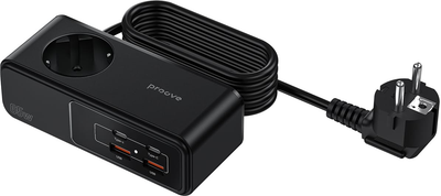 Сетевой фильтр Proove Homester Pro 65 Вт 1 розетка 2xUSB-C 2xUSB-A 1.5 м Black (621850001)
