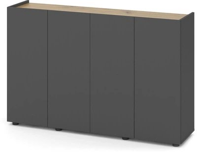 Комод Меткас B020 1400x350x920 ЛДСП Антрацит - Дуб Артизан (MB020-AD)