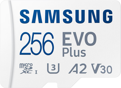 Карта памяти Samsung EVO Plus 2024 microSDXC 256GB Class 10 UHS-I U3 V30 A2 + SD адаптер (MB-MC256SA/EU)