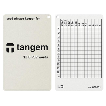 Мнемонический планшет Lapua Dev Seed phrase keeper 12+1 BIP39 for Tangem (LT12+1BIP39)
