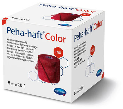Бінт когезивний фіксуючий Peha-haft® Color red / Піха-хафт колор червоний 8см x 20м 1шт
