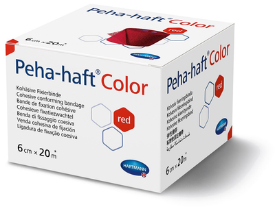 Бінт когезивний фіксуючий Peha-haft® Color red / Піха-хафт колор червоний 6см x 20м 1шт