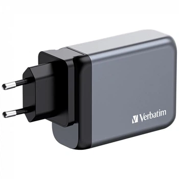 Зарядний пристрій Verbatim GaN 200Вт, 4 порта (2xUSB-C-100 Вт,USB-C-65 Вт /USB-A -3.0) (32204)