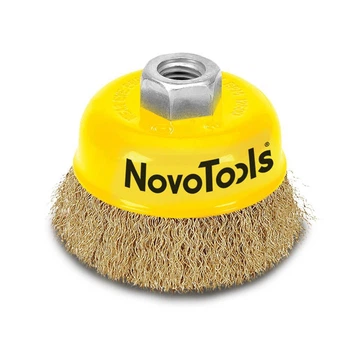 Щетка торцевая NovoTools 65 мм, гофрированная проволока с латунным покрытием (NTWB6514BC)
