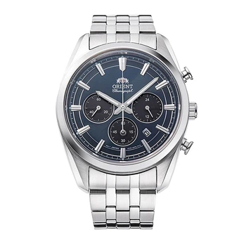Мужские наручные часы Orient RA-TX0303l10B Серебристые\Синий