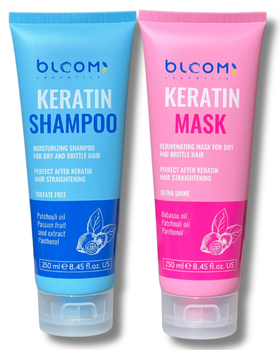 Набір для домашнього догляду BLOOM Keratin Shampoo 250ml + Keratin Mask 250ml