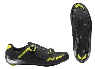 Туфлі велосипедні Northwave CORE PLUS M 43 (10.5US) Black/yellow fluo (80191014)