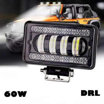 Фара светодиодная LED 60W LEADER ближний свет с ДХО дополнительного света 04-60 (1шт)