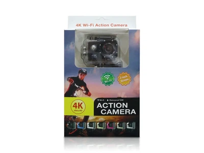 Видеокамера Action Sport Camera 4K UHD с дисплеем 2 дюйма и углом обзора 170 градусов