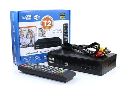 Цифровий ефірний приймач DVB-T2 метал Megogo HDMI USB WiFi 1080p