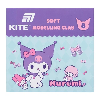 Пластилин Kite Kuromi "Кошенятко Куромі" 160 г 8 цветов на восковой основе (HK24-082)