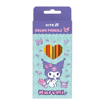 Набор цветных карандашей Kite Kuromi "Котёнок Куроми" двусторонние 12 шт 24 цвета (HK25-054-2)