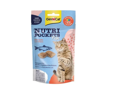 Витаминные лакомства для кошек GimCat Nutri Pockets Лосось + Мультивитамин - 60 г