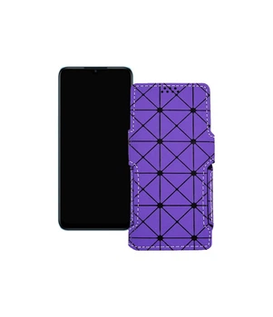 Чохол-книжка з екошкіри для телефону OPPO A97 Фіолетовий ромб