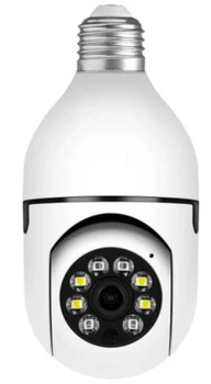 Панорамна поворотна IP WiFi камера TS-H10W під патрон лампочки Е27 з прожектором, датчиком руху та ІЧ підсвічуванням