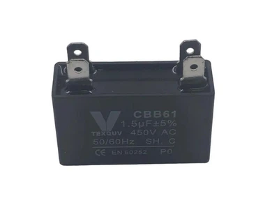 Конденсатор 1.5 mF CBB61 450VAC (квадратный. Клеммы)