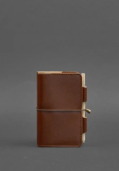 Блокнот софт-бук из кожи со сменными тетрадями светло-коричневый(BB_30001880)