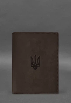 Обложка для нотариального реестра с Тризубом, натуральная кожа, темно-коричневая(BB_30004837)