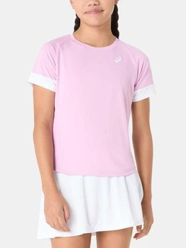 Детская футболка Asics GIRLS TENNIS SS TOP Белый Розовый 128-137 (2044A045-701 128-137)
